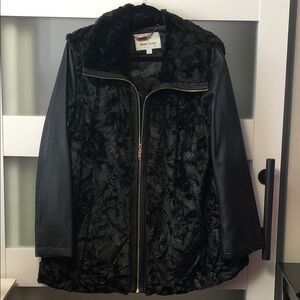 Dennis Basso Black Faux Fur Teddy Jacket